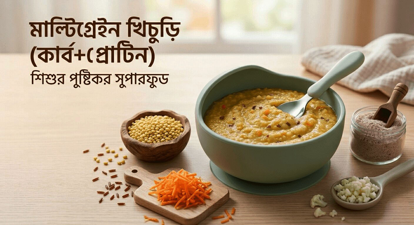 স্বাস্থ্যকর খাবার & রেসিপি ৬-১২ মাস বয়সী শিশুর জন্য 2 খিচুড়ির মাল্টিগ্রেইন ভার্সন