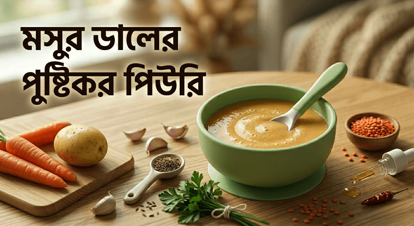 স্বাস্থ্যকর খাবার & রেসিপি ৬-১২ মাস বয়সী শিশুর জন্য 1 মসুর ডালের পাতলা পিউরি